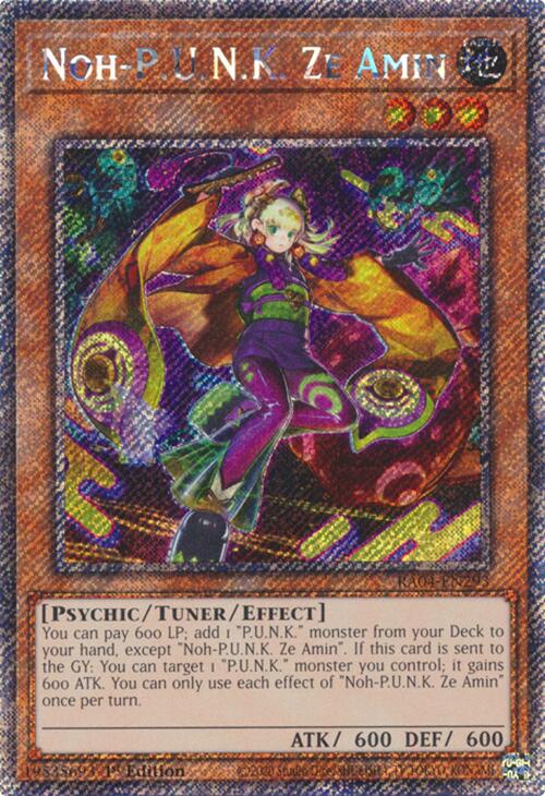 Noh-P.U.N.K. Ze Amin [RA04-EN293] Platinum Secret Rare | Galaxy Games LLC