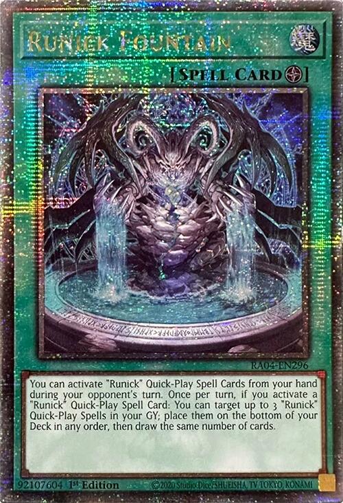 Runick Fountain [RA04-EN296] Quarter Century Secret Rare | Galaxy Games LLC