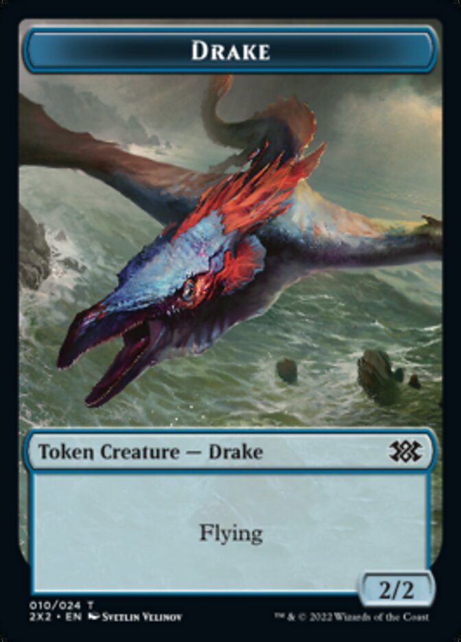 Drake // Aven Initiate Double-Sided Token [Double Masters 2022 Tokens] | Galaxy Games LLC