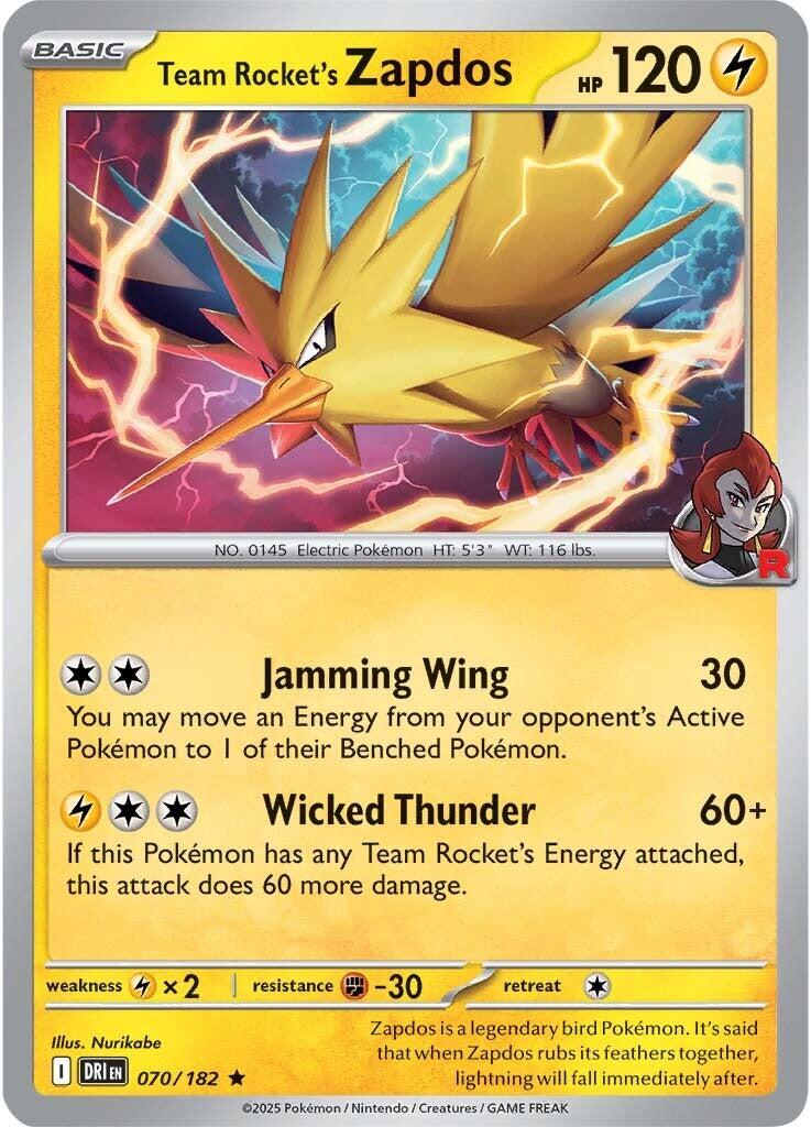 Team Rocket's Zapdos (070/182) [Scarlet & Violet: Destined Rivals] | Galaxy Games LLC