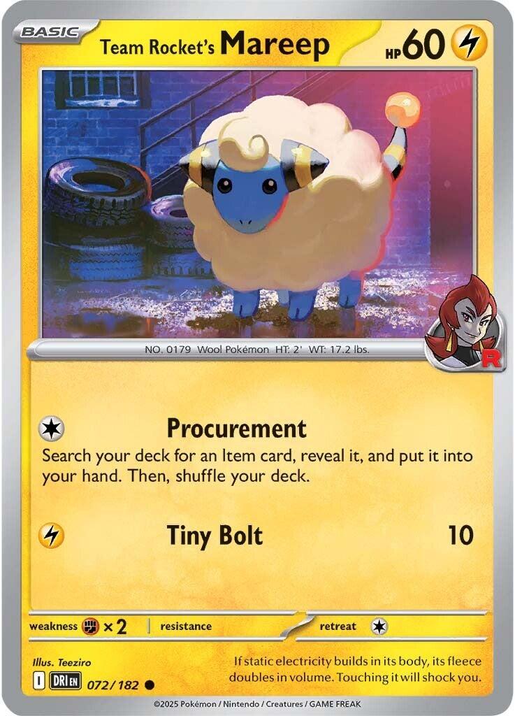 Team Rocket's Mareep (072/182) [Scarlet & Violet: Destined Rivals] | Galaxy Games LLC