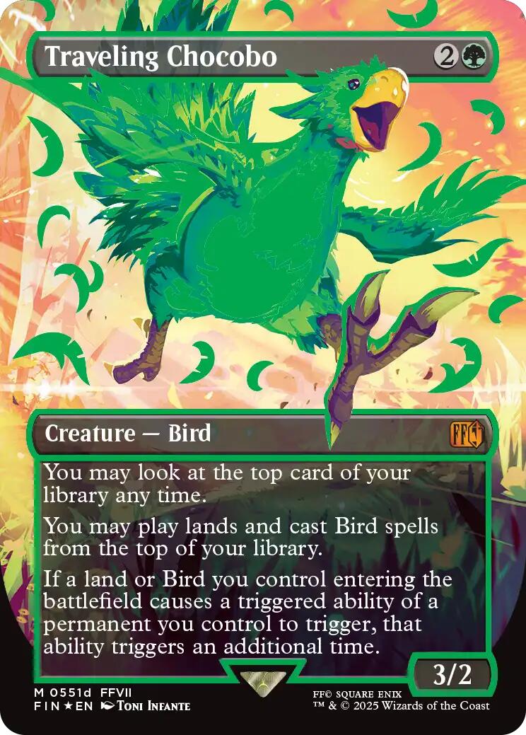 Traveling Chocobo (Borderless) (Neon Ink Green) [FINAL FANTASY] | Galaxy Games LLC