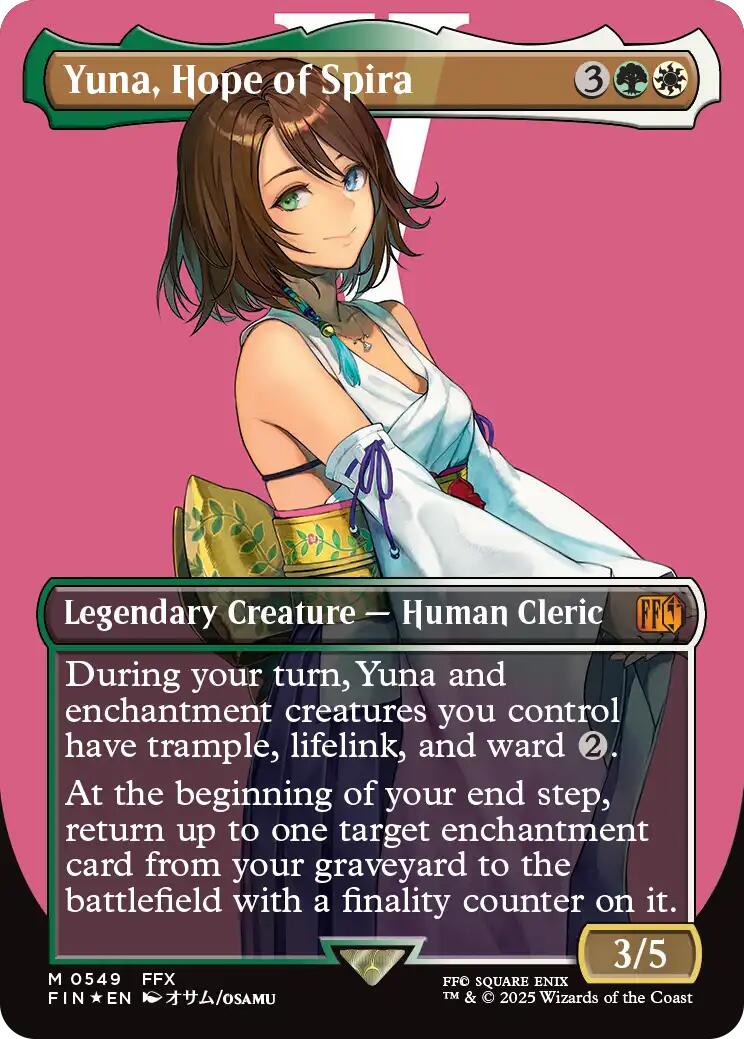 Yuna, Hope of Spira (Borderless) (Surge Foil) [FINAL FANTASY] | Galaxy Games LLC
