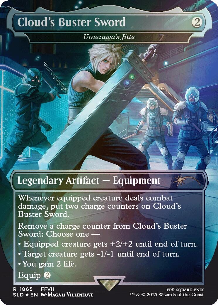 Cloud's Buster Sword - Umezawa's Jitte (Rainbow Foil) [Secret Lair Drop Series] | Galaxy Games LLC