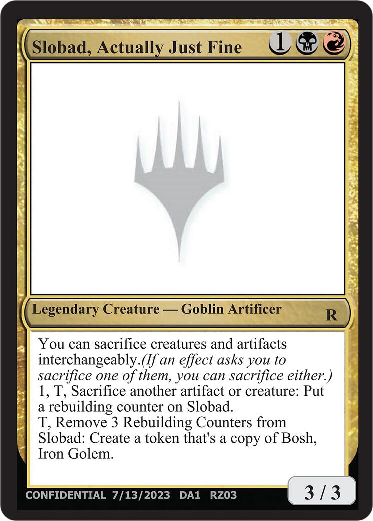 Slobad, Actually Just Fine [Mystery Booster] | Galaxy Games LLC