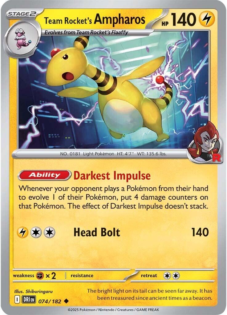 Team Rocket's Ampharos (074/182) [Scarlet & Violet: Destined Rivals] | Galaxy Games LLC