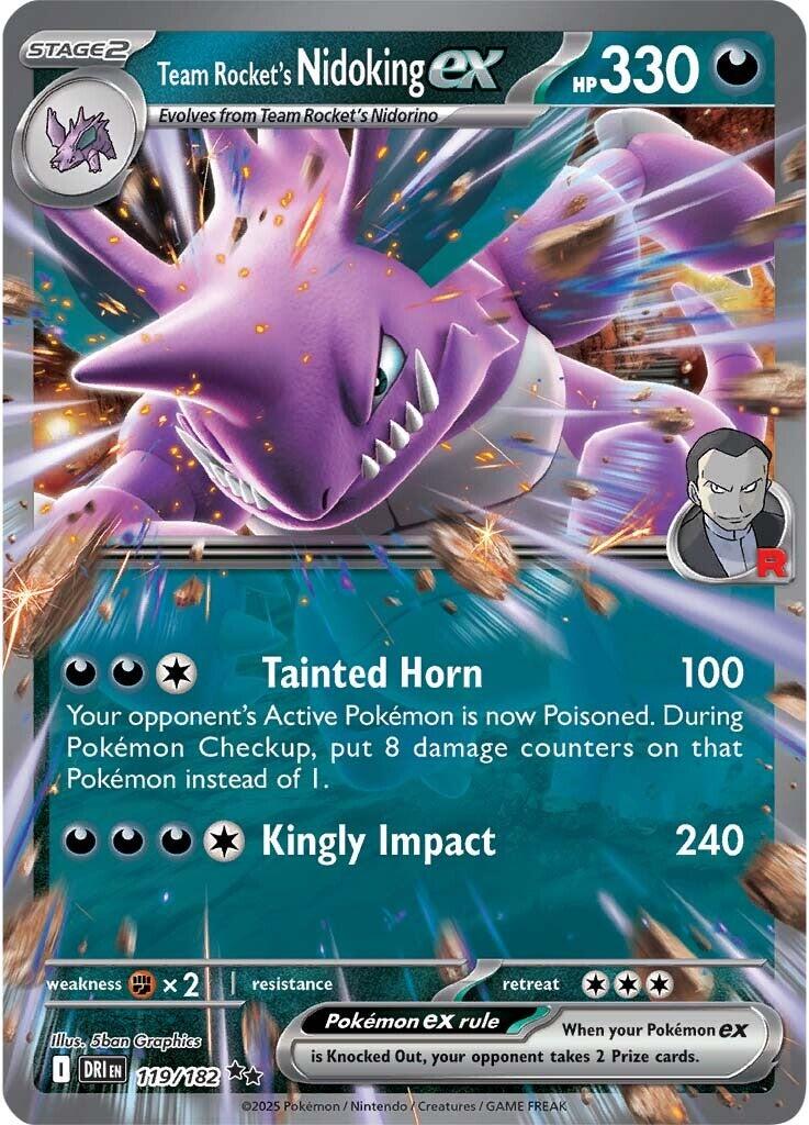 Team Rocket's Nidoking ex (119/182) [Scarlet & Violet: Destined Rivals] | Galaxy Games LLC