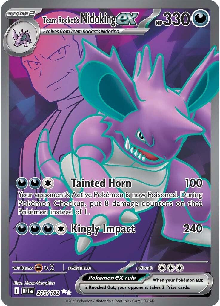 Team Rocket's Nidoking ex (216/182) [Scarlet & Violet: Destined Rivals] | Galaxy Games LLC