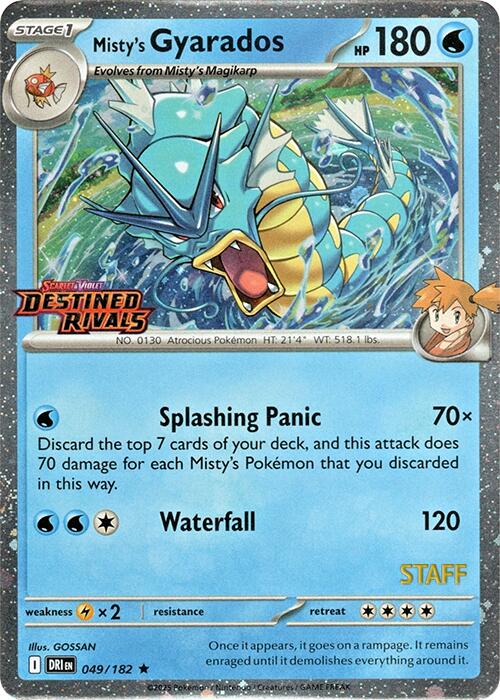 Misty's Gyarados (049/182) (Prerelease Staff) [Scarlet & Violet: Destined Rivals] | Galaxy Games LLC