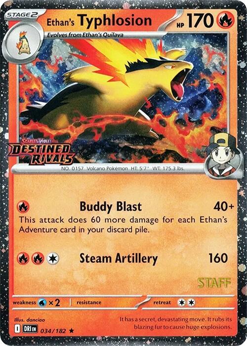 Ethan's Typhlosion (034/182) (Prerelease Staff) [Scarlet & Violet: Destined Rivals] | Galaxy Games LLC