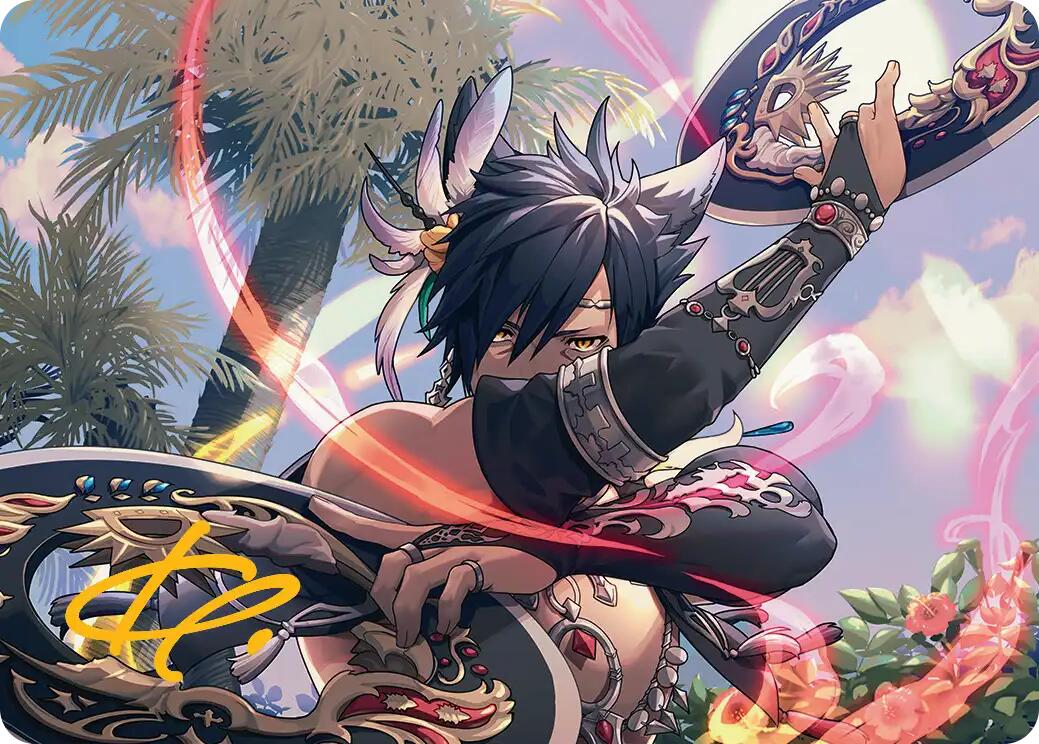 Dancer's Chakrams Art Card (Gold-Stamped Signature) [FINAL FANTASY Art Series] | Galaxy Games LLC