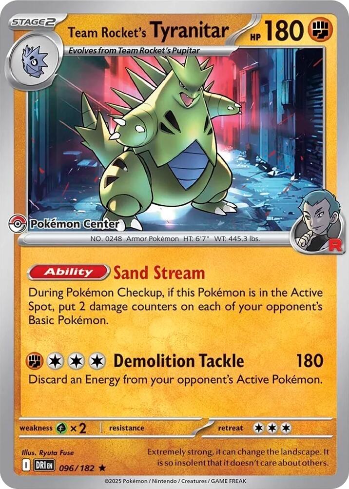 Team Rocket's Tyranitar (096/182) (Pokemon Center Exclusive) [Miscellaneous Cards] | Galaxy Games LLC