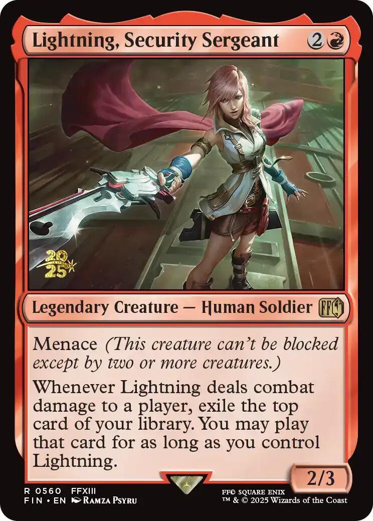 Lightning, Security Sergeant [FINAL FANTASY Prerelease Promo] | Galaxy Games LLC