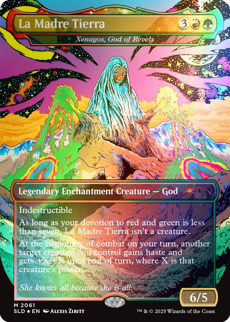 La Madre Tierra - Xenagos, God of Revels (Rainbow Foil) [Secret Lair Drop Series] | Galaxy Games LLC