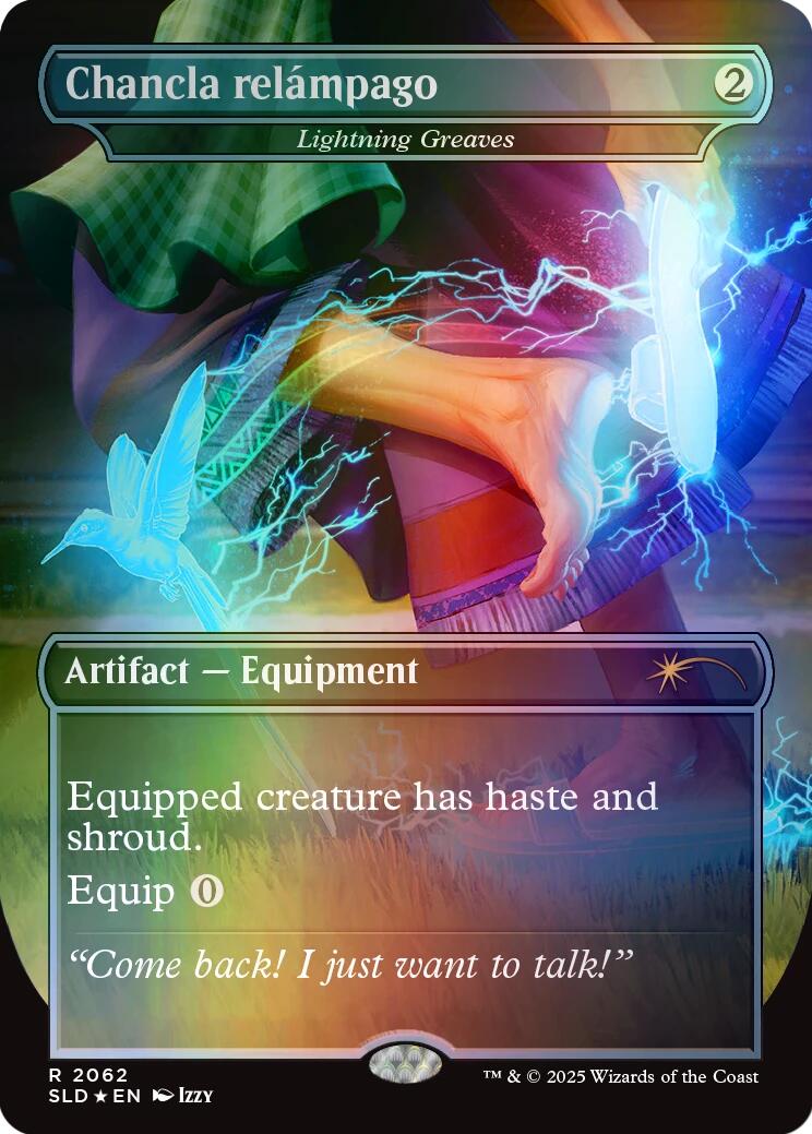 Chancla relampago - Lightning Greaves (Rainbow Foil) [Secret Lair Drop Series] | Galaxy Games LLC