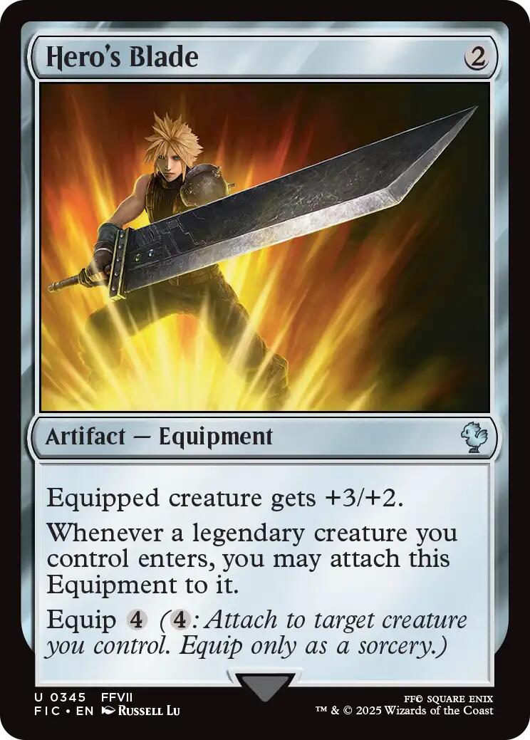 Hero's Blade (Surge Foil) [FINAL FANTASY Commander] | Galaxy Games LLC