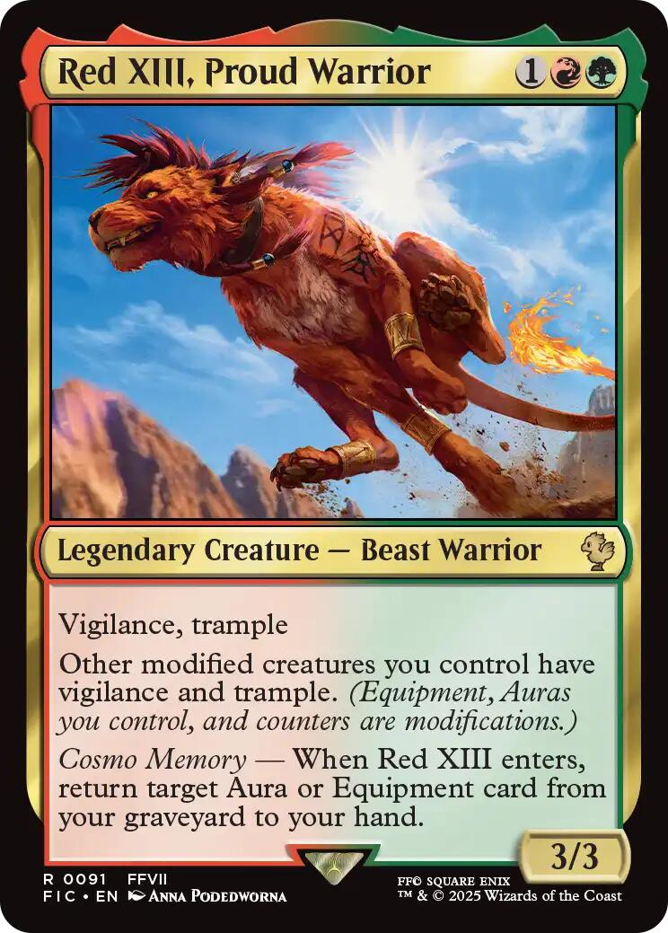 Red XIII, Proud Warrior (Surge Foil) [FINAL FANTASY Commander] | Galaxy Games LLC