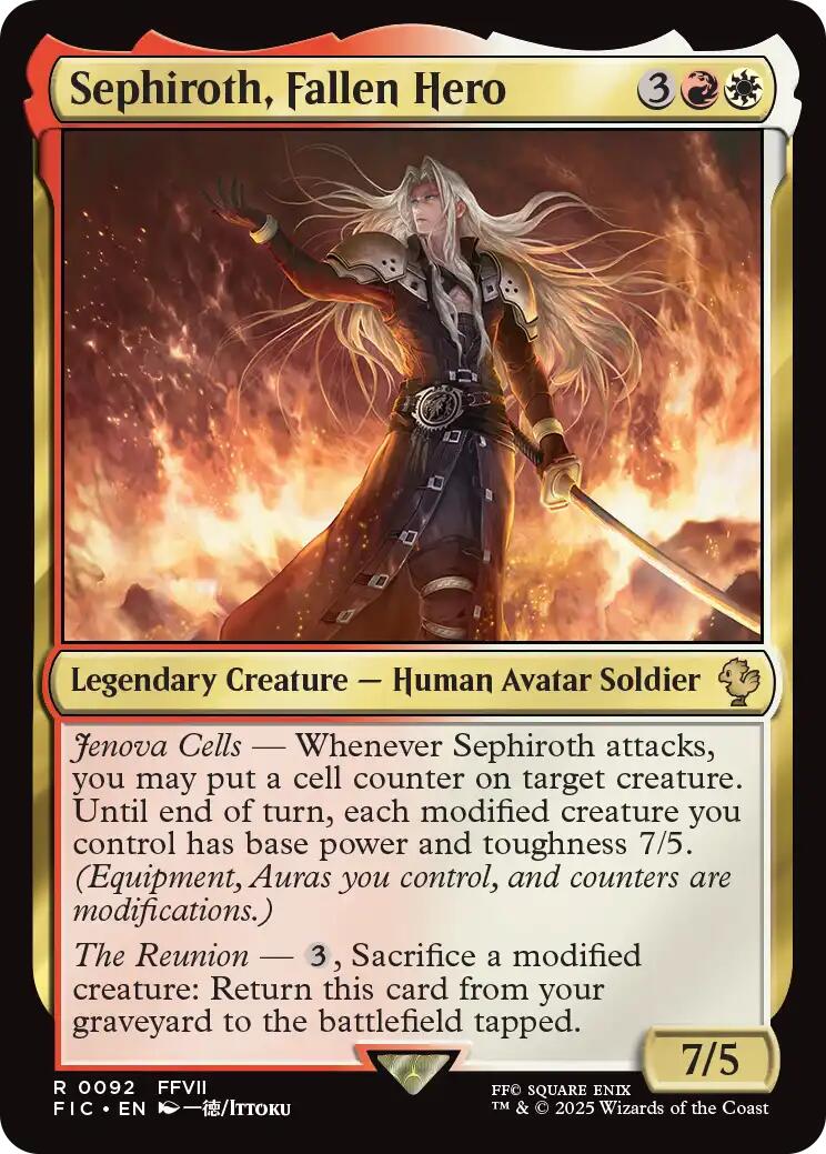 Sephiroth, Fallen Hero (Surge Foil) [FINAL FANTASY Commander] | Galaxy Games LLC