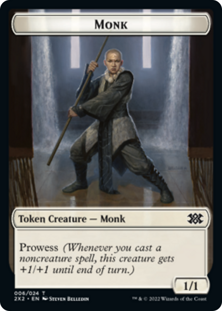 Bear // Monk Double-Sided Token [Double Masters 2022 Tokens] | Galaxy Games LLC