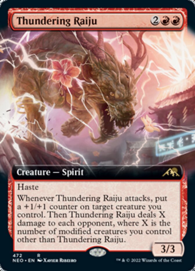 Thundering Raiju (Extended Art) [Kamigawa: Neon Dynasty] | Galaxy Games LLC