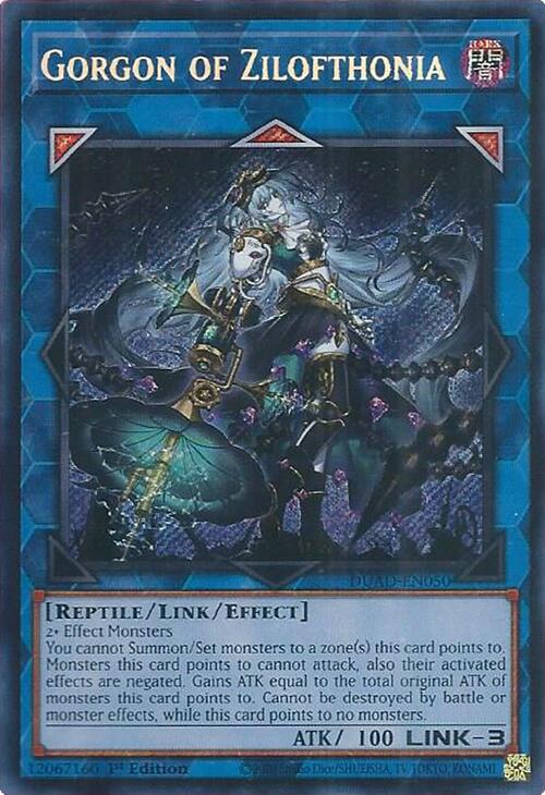 Gorgon of Zilofthonia [DUAD-EN050] Secret Rare | Galaxy Games LLC