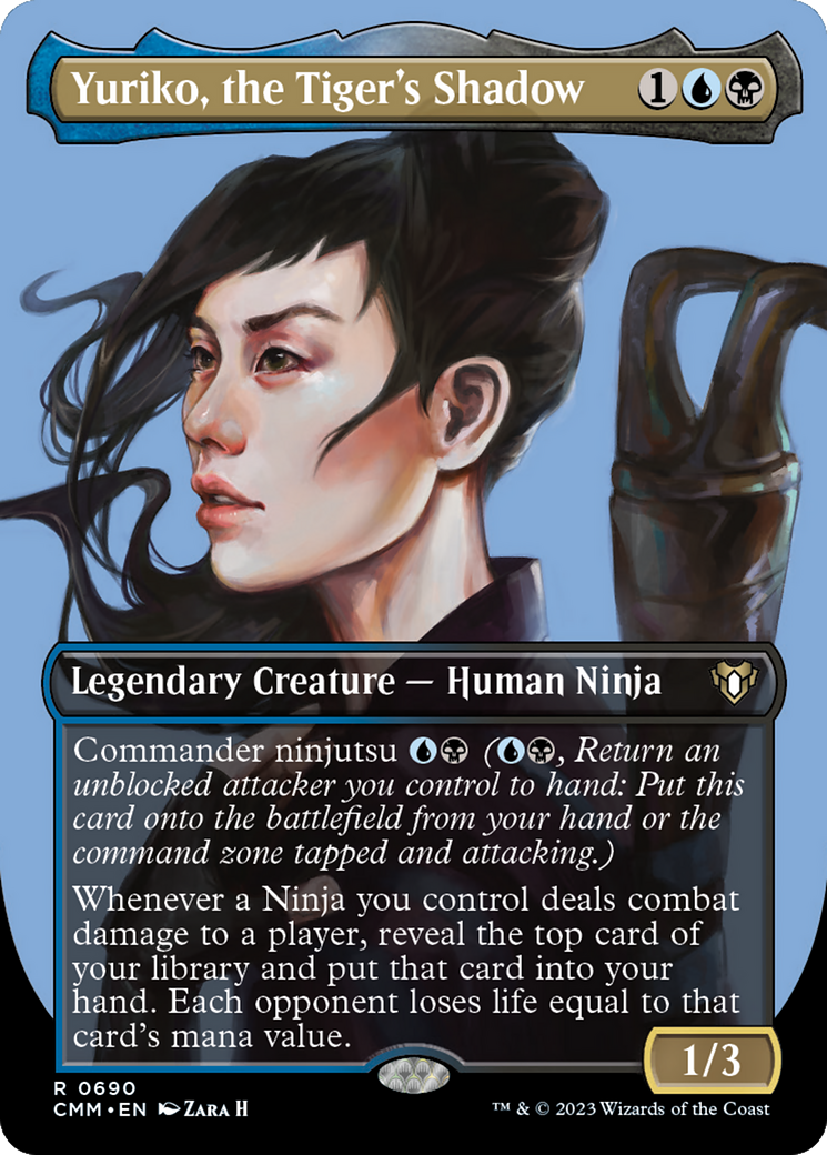 Yuriko, the Tiger's Shadow (Borderless Profile) [Commander Masters] | Galaxy Games LLC