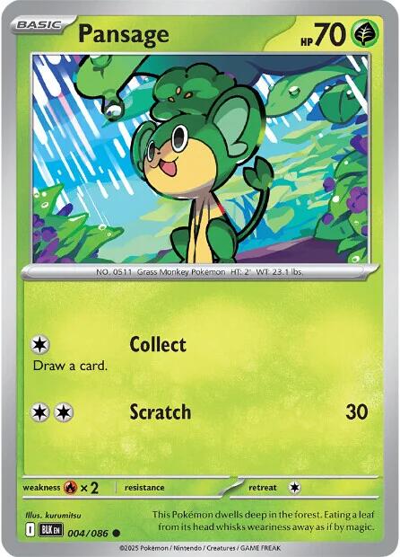 Pansage (004/086) [Scarlet & Violet: Black Bolt] | Galaxy Games LLC