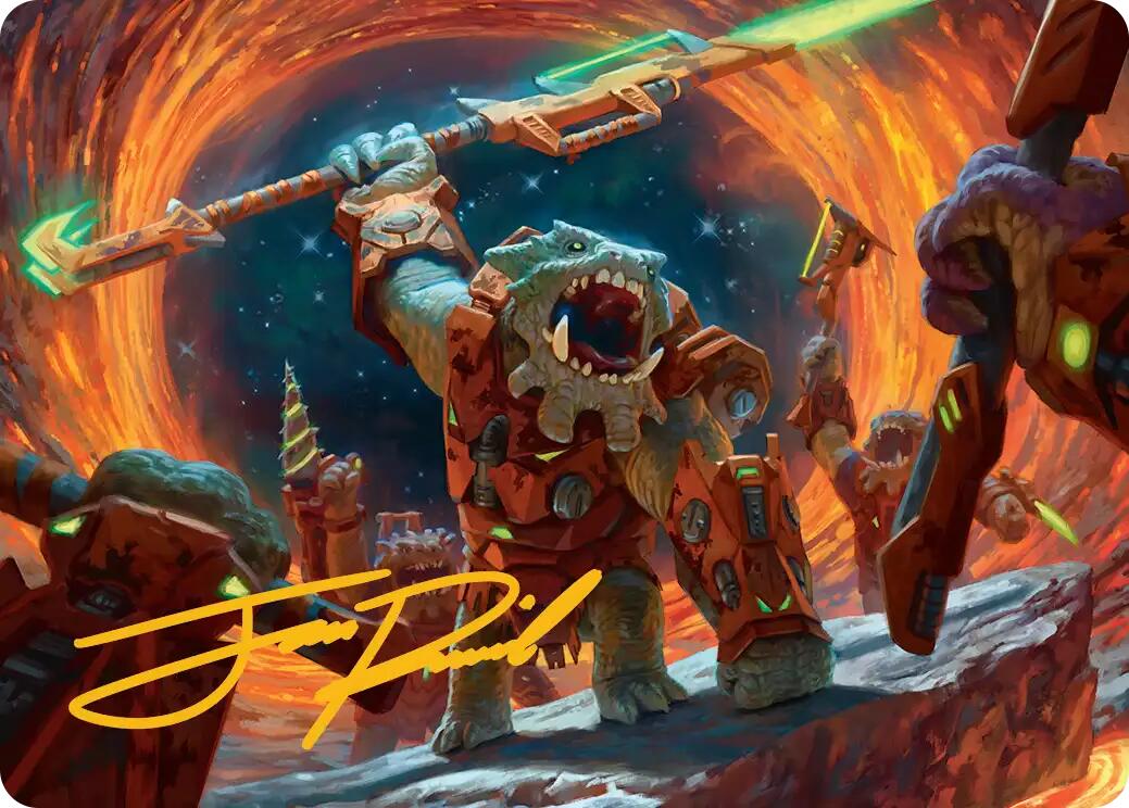 Frontline War-Rager Art Card (Gold-Stamped Signature) [Edge of Eternities Art Series] | Galaxy Games LLC