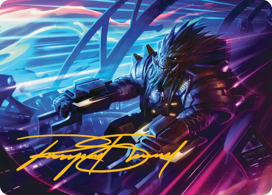 Tannuk, Steadfast Second Art Card (Gold-Stamped Signature) [Edge of Eternities Art Series] | Galaxy Games LLC