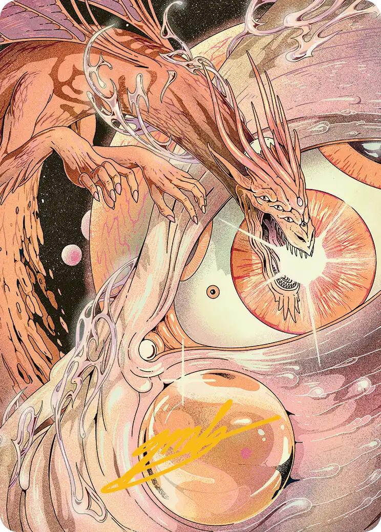 Nova Hellkite Art Card (40/54) (Gold-Stamped Signature) [Edge of Eternities Art Series] | Galaxy Games LLC