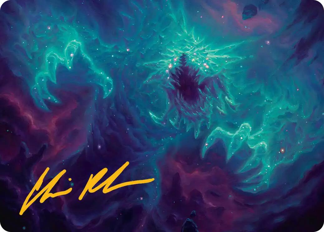 Cosmogoyf Art Card (Gold-Stamped Signature) [Edge of Eternities Art Series] | Galaxy Games LLC