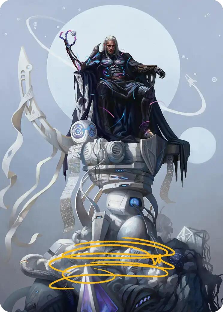 Tezzeret, Cruel Captain Art Card (35/54) (Gold-Stamped Signature) [Edge of Eternities Art Series] | Galaxy Games LLC