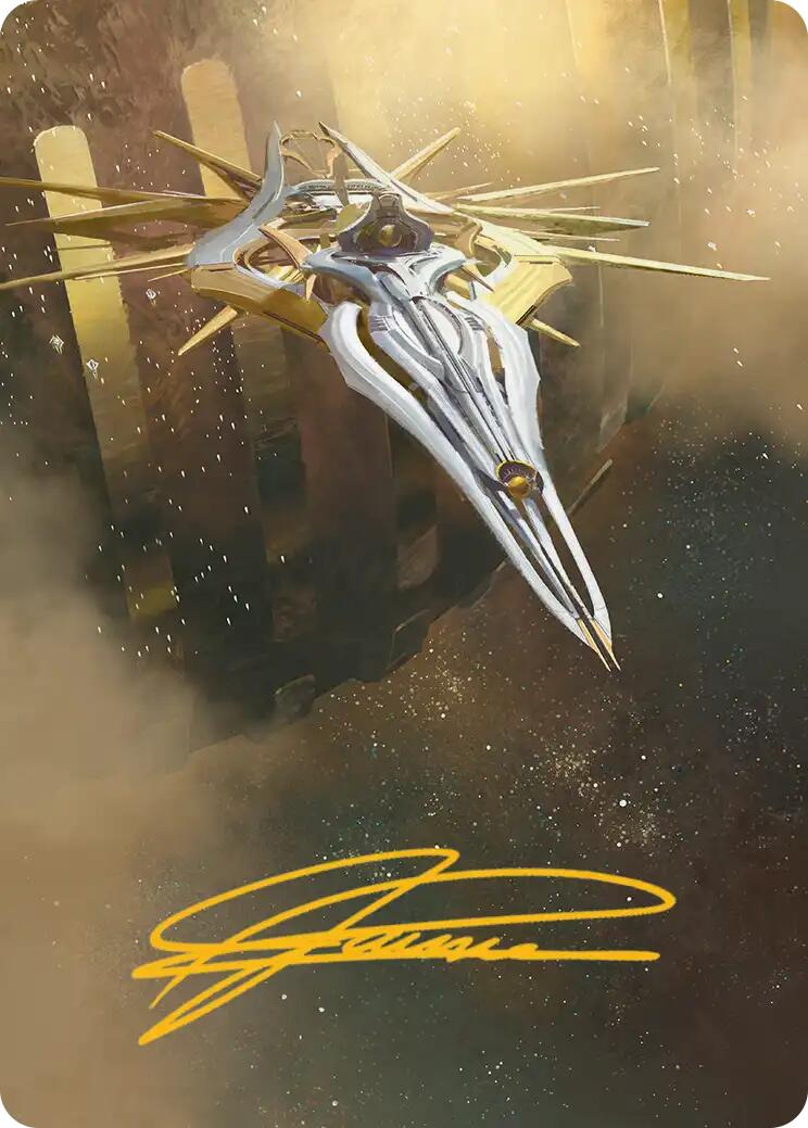 Dawnsire, Sunstar Dreadnought Art Card (Gold-Stamped Signature) [Edge of Eternities Art Series] | Galaxy Games LLC