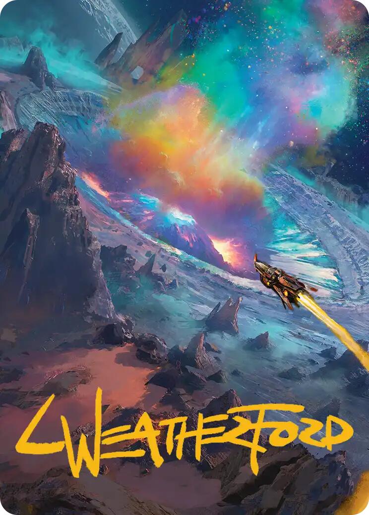 Meteor Crater Art Card (Gold-Stamped Signature) [Edge of Eternities Art Series] | Galaxy Games LLC