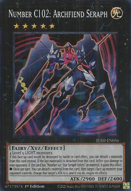 Number C102: Archfiend Seraph [JUSH-EN056] Super Rare | Galaxy Games LLC