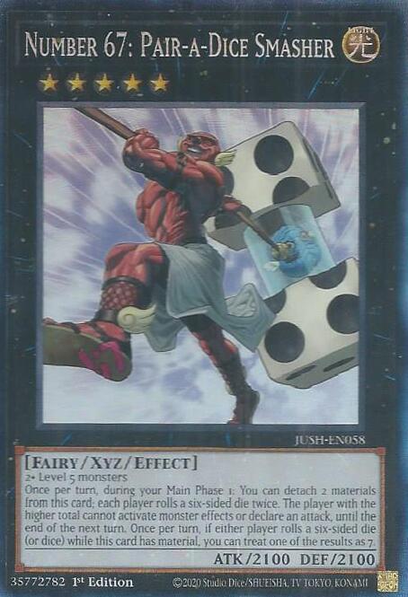Number 67: Pair-a-Dice Smasher (CR) [JUSH-EN058] Collector's Rare | Galaxy Games LLC