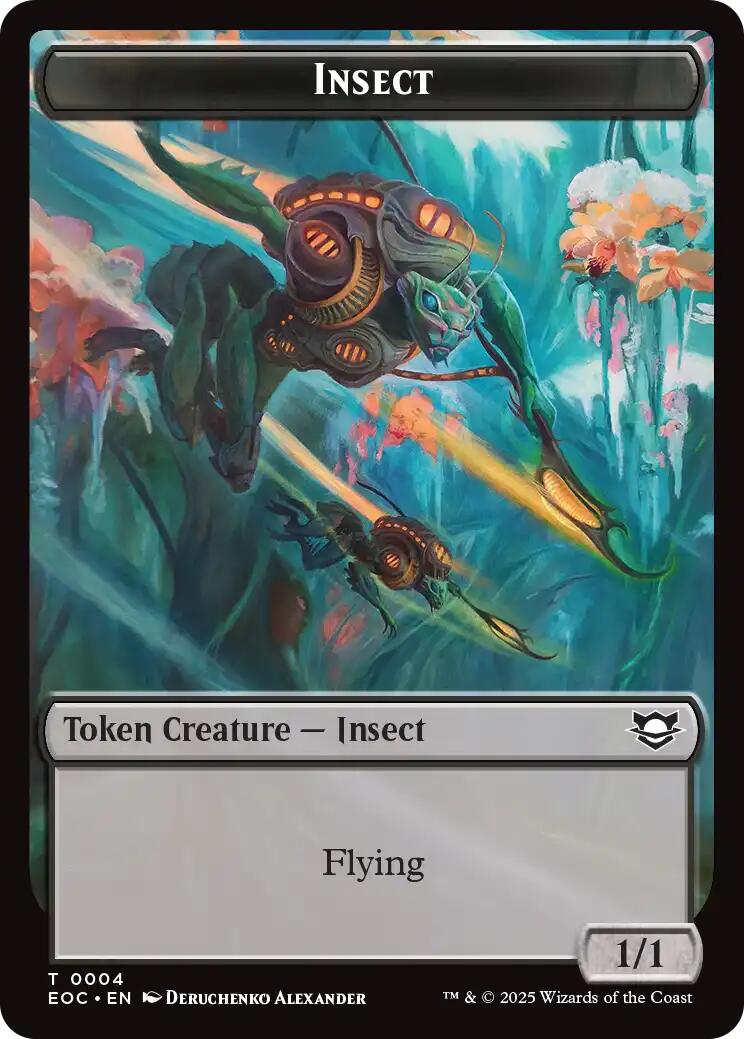 Insect // Elemental (0007) Double-Sided Token [Edge of Eternities Commander Tokens] | Galaxy Games LLC