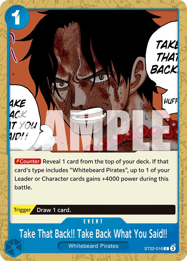 Take That Back!! Take Back What You Said!! [Starter Deck: Ace & Newgate] | Galaxy Games LLC