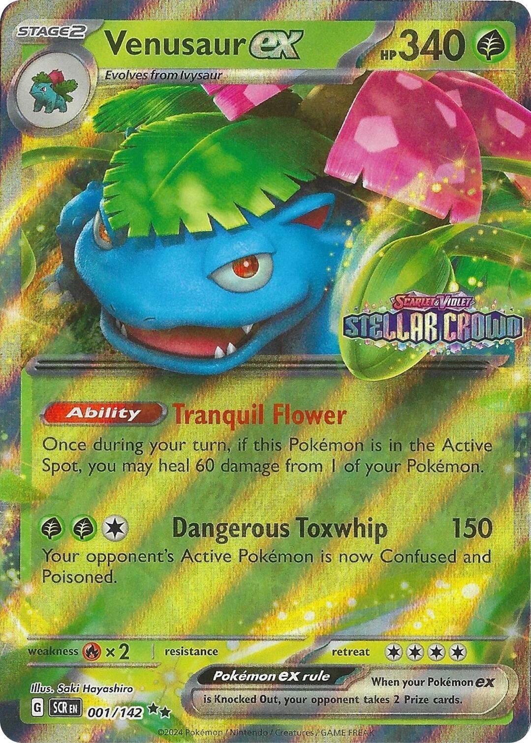 Venusaur ex (001/142) (Stellar Crown Stamp) [Miscellaneous Cards] | Galaxy Games LLC