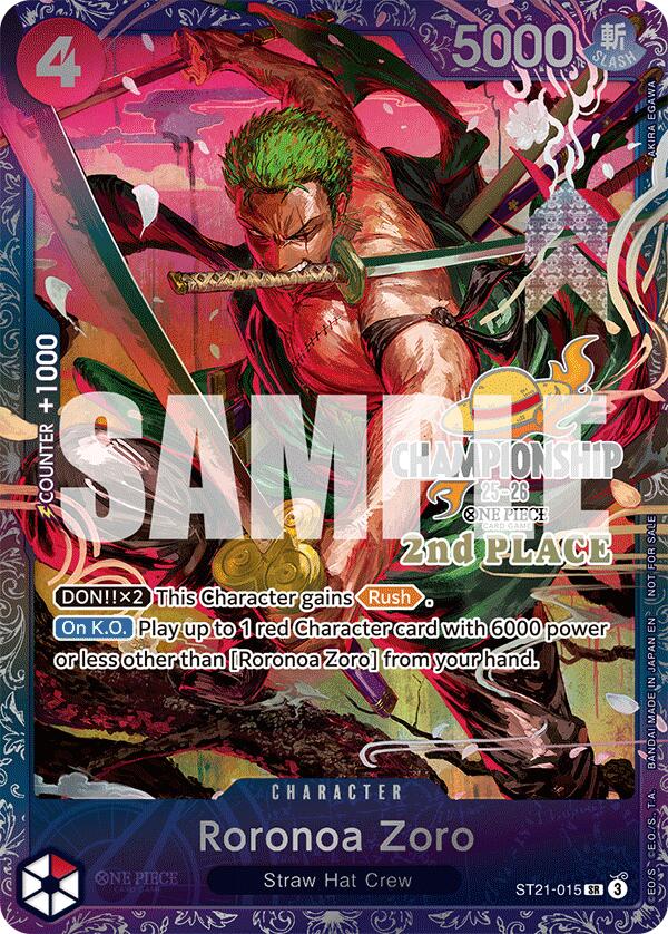 Roronoa Zoro (CS 25-26 2nd Place) [One Piece Promotion Cards] | Galaxy Games LLC
