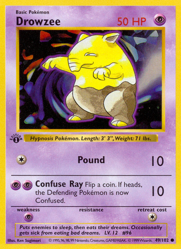 Drowzee (49/102) (Shadowless) [Base Set 1st Edition] | Galaxy Games LLC