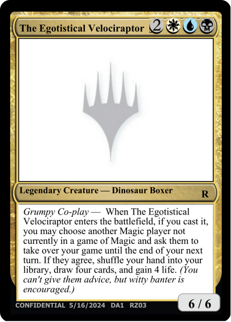 The Egotistical Velociraptor [Mystery Booster 2 Playtest Cards] | Galaxy Games LLC