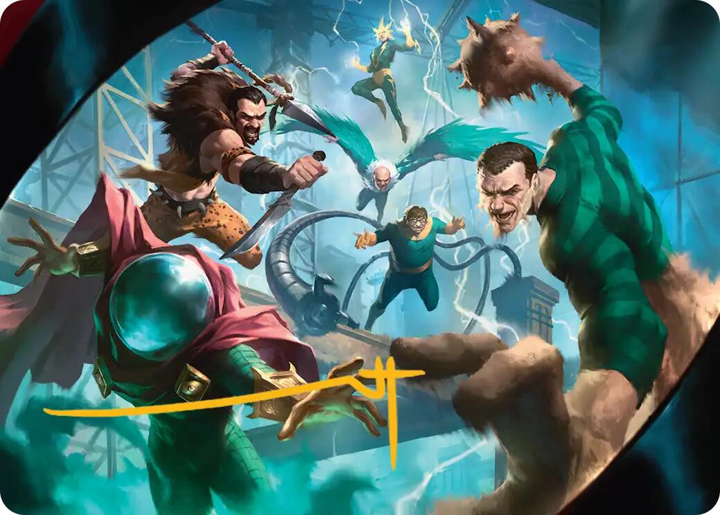 Behold the Sinister Six! Art Card (7/54) (Gold-Stamped Signature) [Marvel's Spider-Man Art Series] | Galaxy Games LLC