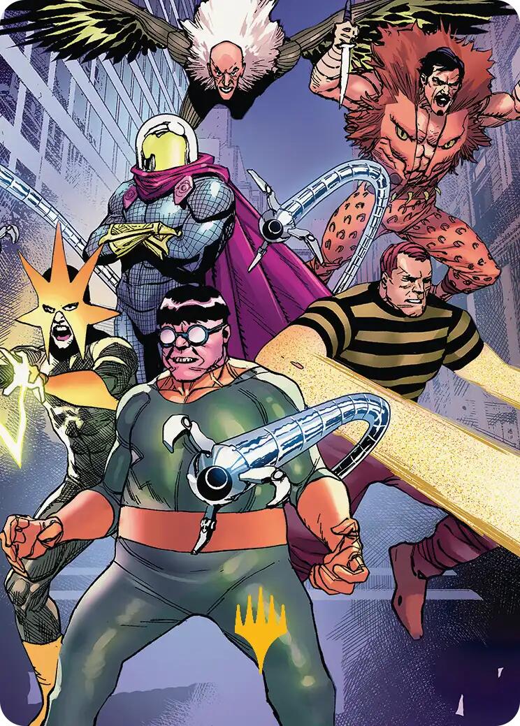 Behold the Sinister Six! Art Card (45/54) (Gold-Stamped Planeswalker Symbol) [Marvel's Spider-Man Art Series] | Galaxy Games LLC