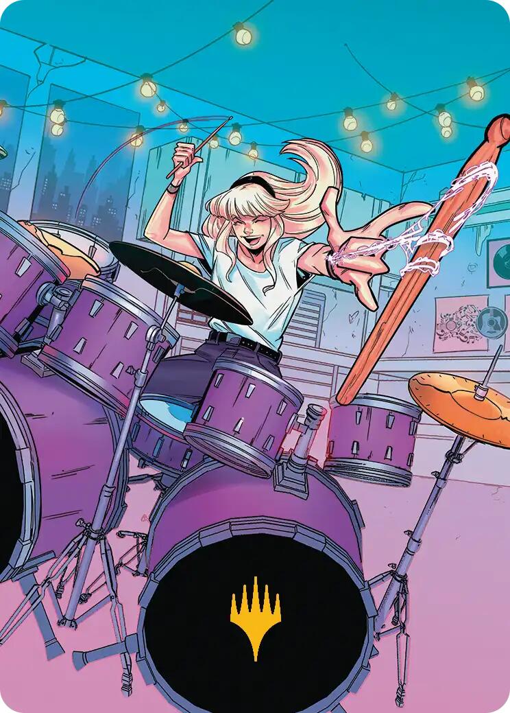 Gwen Stacy Art Card (Gold-Stamped Planeswalker Symbol) (34/54) [Marvel's Spider-Man Art Series] | Galaxy Games LLC
