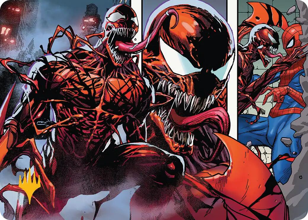 Carnage, Crimson Chaos Art Card (Gold-Stamped Planeswalker Symbol) [Marvel's Spider-Man Art Series] | Galaxy Games LLC
