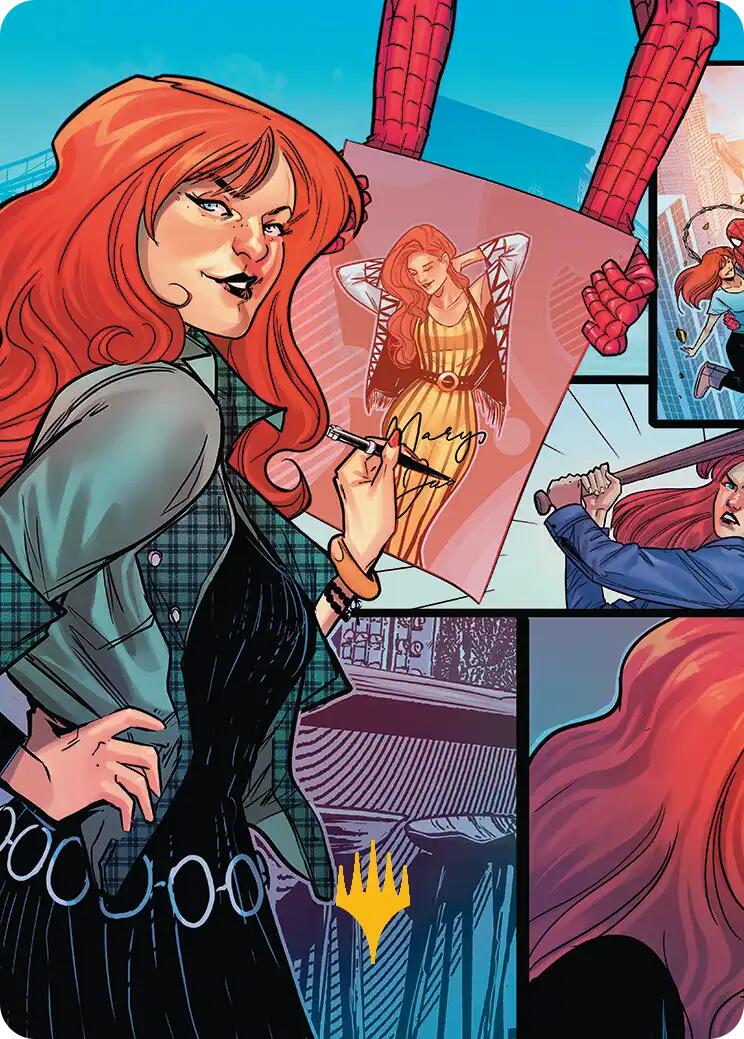 Mary Jane Watson Art Card (Gold-Stamped Planeswalker Symbol) [Marvel's Spider-Man Art Series] | Galaxy Games LLC