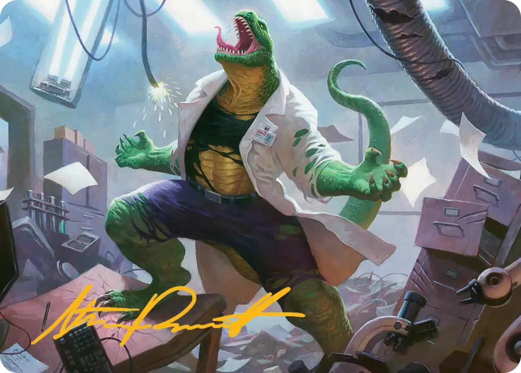 Lizard, Connors's Curse Art Card (Gold-Stamped Signature) [Marvel's Spider-Man Art Series] | Galaxy Games LLC