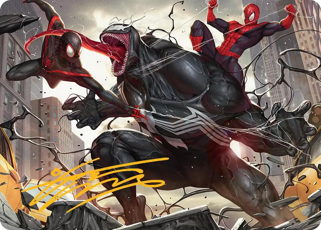 Terrific Team-Up Art Card (Gold-Stamped Signature) [Marvel's Spider-Man Art Series] | Galaxy Games LLC