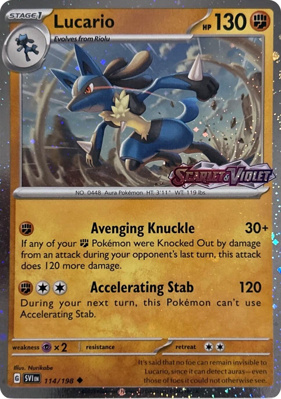 Lucario (114/198) (Scarely & Violet Stamp) [Miscellaneous Cards] | Galaxy Games LLC